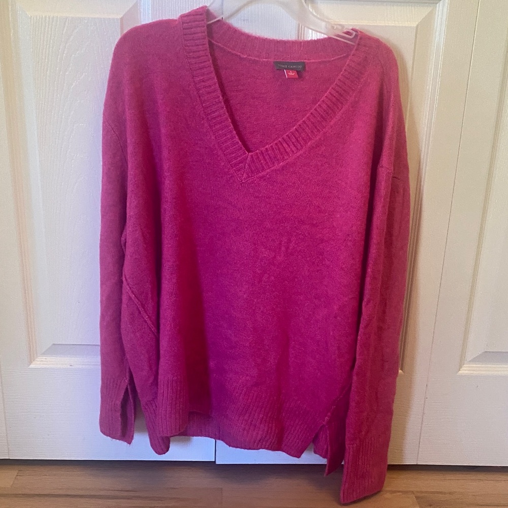 Vince Camuto Fuchsia V-Neck Sweater